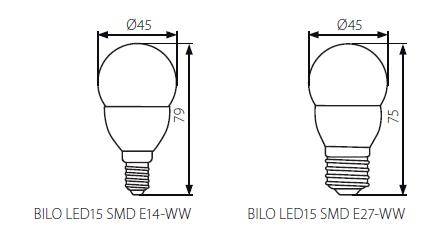 Żarówka KANLUX LED SMD - E14 / 3W - bańka 280lm