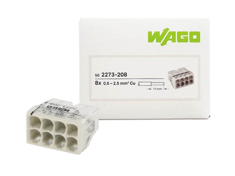 SZYBKOZŁĄCZE WAGO 2273-208 SZARE x8 50szt.