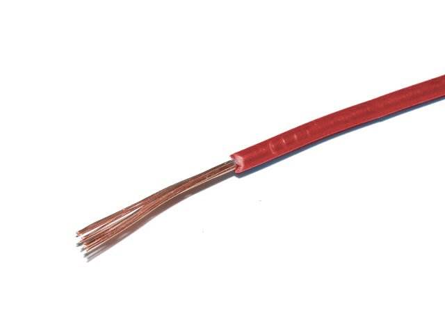 Przewód linka LgY 0,5mm 500V H05V-K czerwony 1m