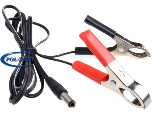 Kabel przewód wtyk DC 2.5/5.5 z krokodylkami  1,2m