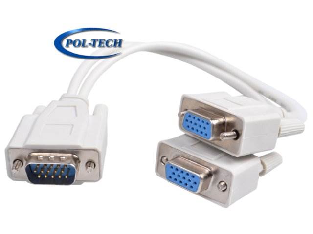 ROZGAŁĘŹNIK VGA 1x wtyk - 2x gniazdo VGA / 15PIN