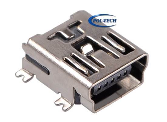 Gniazdo MINI USB 5 pin typ B - gn. montażowe SMD