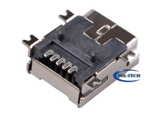 Gniazdo MINI USB 5 pin typ B - gn. montażowe SMD