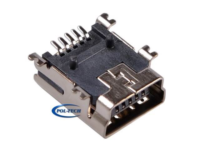 Gniazdo MINI USB 5 pin typ B - gn. montażowe SMD