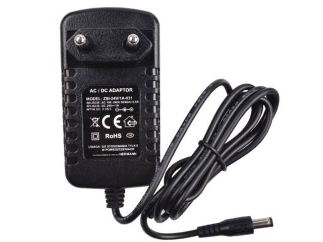 Zasilacz impulsowy stab. 24V/1A wtyk DC 2.1/5.5