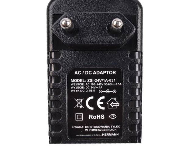 Zasilacz impulsowy stab. 24V/1A wtyk DC 2.1/5.5