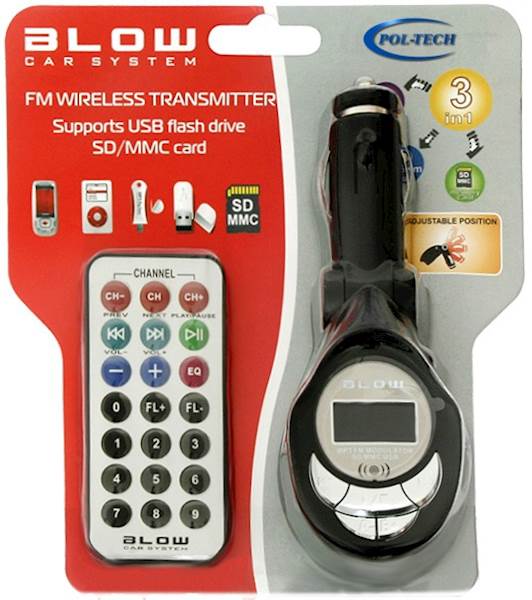 SAMOCHODOWY TRANSMITER FM BLOW SD MMC USB 74-124