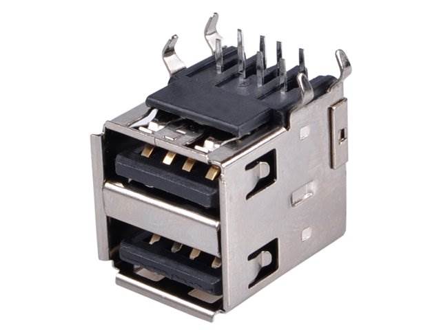 Gniazdo 2x USB typ A do druku BOCZNE - czarne