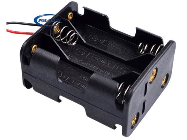 Koszyk na 6 baterii typu AA / 1,5V z kablem
