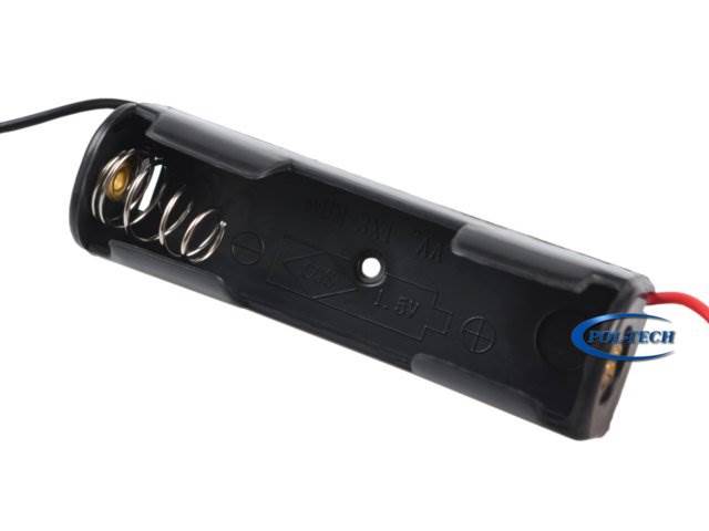Koszyk na 1 baterie typu AA / 1,5V z kablem
