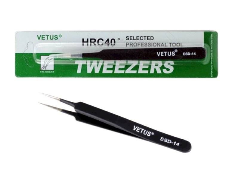 Pęseta ESD-14 prosta VETVS L=122