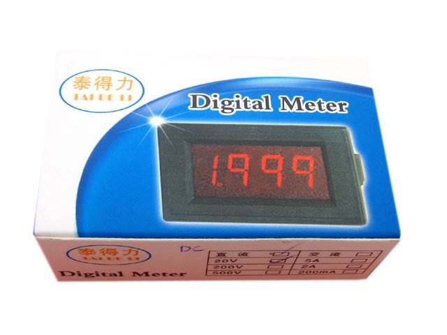 Miernik cyfrowy woltomierz LCD CZERWONY 20V DC