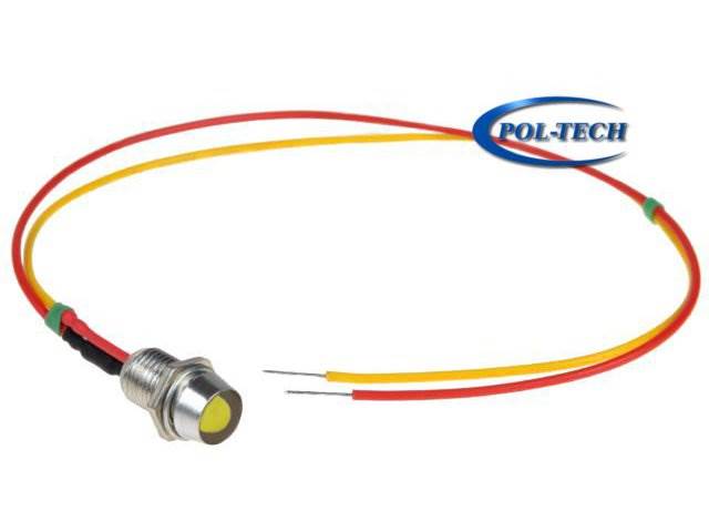 DIODA LED kontrolka 5mm 24V z przewodem ŻÓŁTA