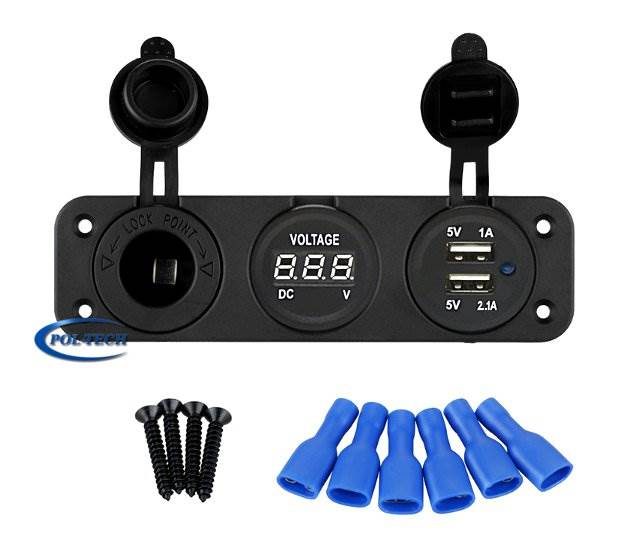 GNIAZDO zapalniczki 12V 20A / WOLTOMIERZ / 2x USB 