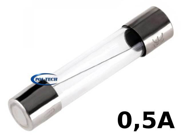 Bezpiecznik szklany 30mm / 0,5A - 10szt.