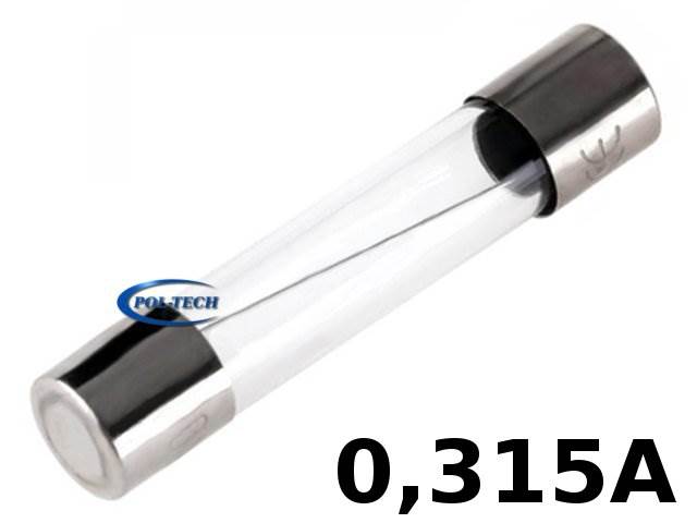 Bezpiecznik szklany 30mm / 0,315A - 10szt. 