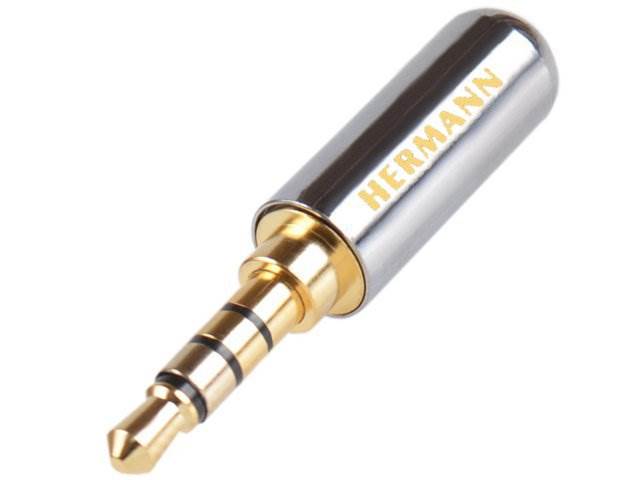 Wtyk montażowy jack 3,5mm typu SLIM 4 PIN srebrny