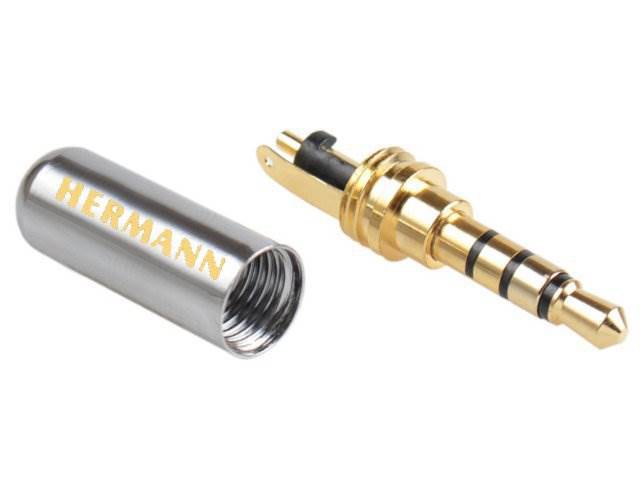 Wtyk montażowy jack 3,5mm typu SLIM 4 PIN srebrny