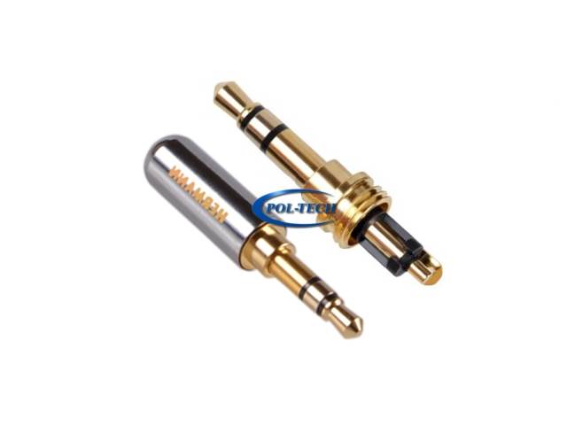 Wtyk montażowy jack 3,5mm stereo typu SLIM srebrny