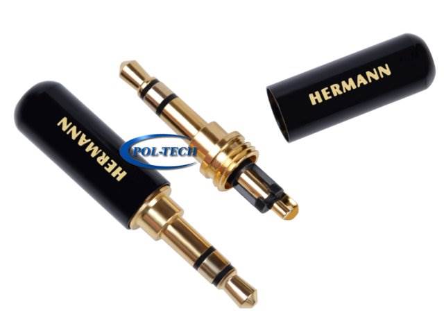 Wtyk montażowy jack 3,5mm HERMANN stereo typu SLIM