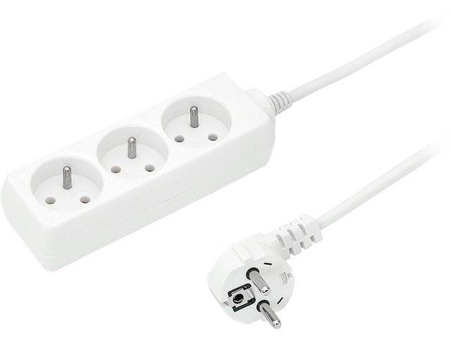 PRZEDŁUŻACZ SIECIOWY 230V / 3 gniazda biały - 5m
