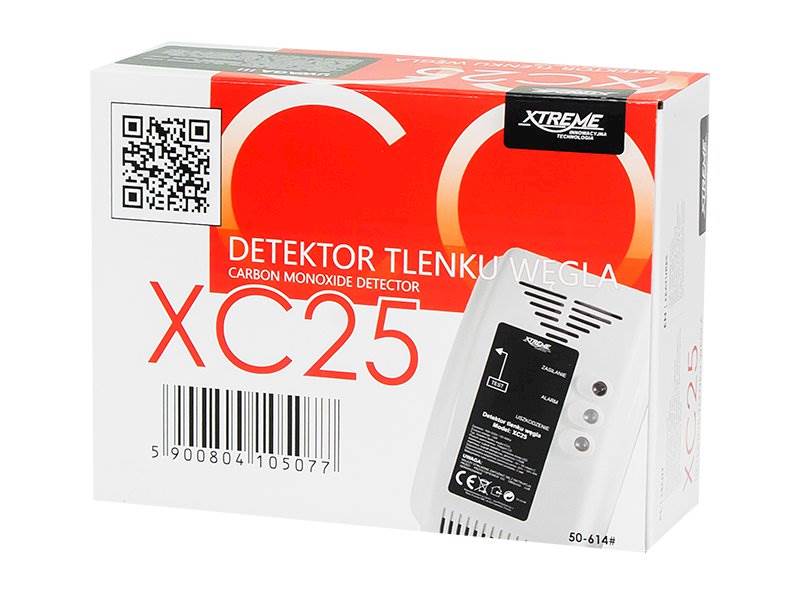 DETEKTOR / CZUJNIK CZADU - TLENKU WĘGLA XC25 230V