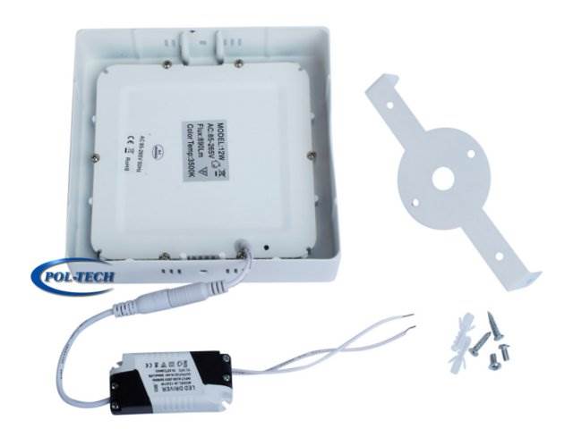 Panel plafon NATYNKOWY kwadrat 12W / 230V ciepła