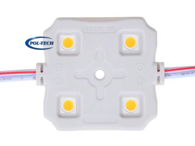 Moduł 4x LED 5050 - 12V wodoodporny - biały zimny