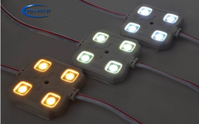 Moduł 4x LED 5050 - 12V wodoodporny - biały zimny