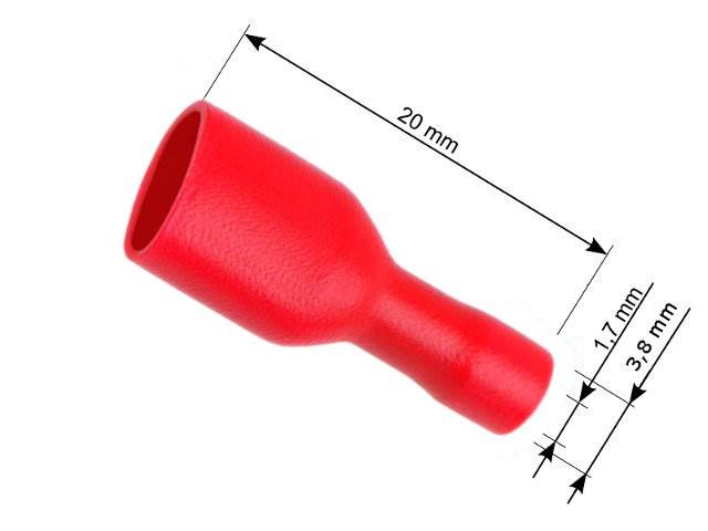 Konektor izolowany gniazdo 6,3mm czerwony 10szt.