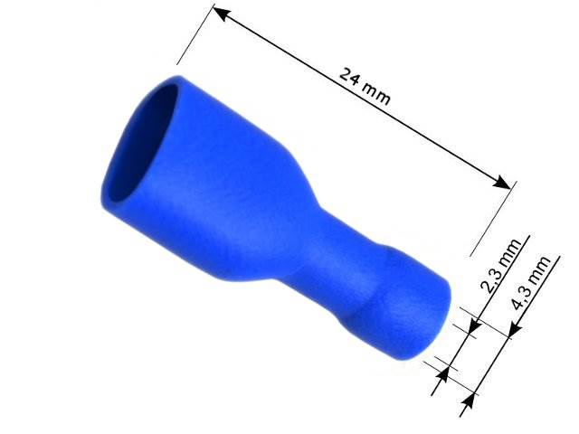 Konektor izolowany gniazdo 6,3mm niebieski 10szt.