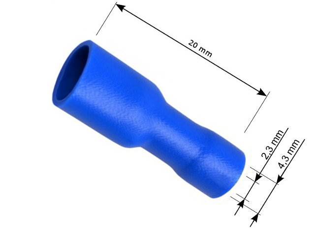 Konektor izolowany gniazdo 4,8mm niebieski 10szt.