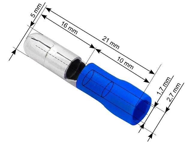 Konektor okrągły wt. 5,0/21mm niebieski 10szt.