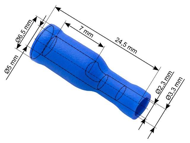 Konektor okrągły gn. 5,0/24,5mm niebieski 10szt.