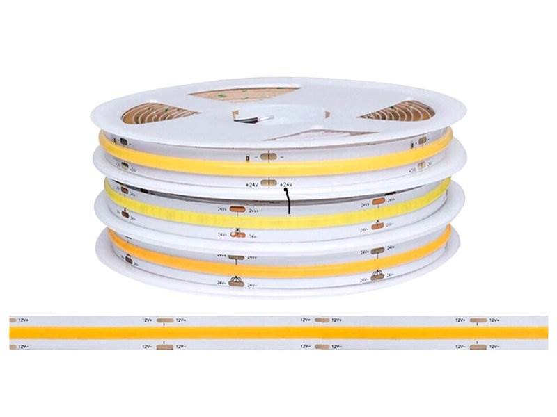 Taśma LED pasek COB 9W/1M 12V IP20 5m b. zimna