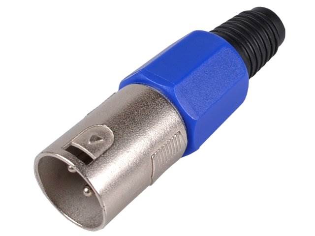 Wtyk mikorofonowy 3pin XLR - niebieski 