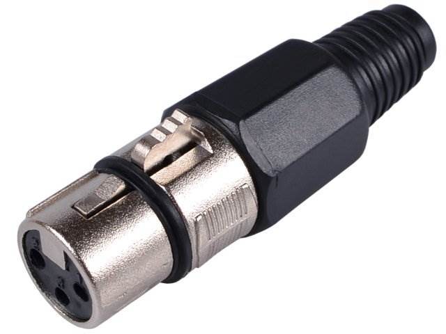 Gniazdo mikrofonowe 3pin XLR -  czarne 
