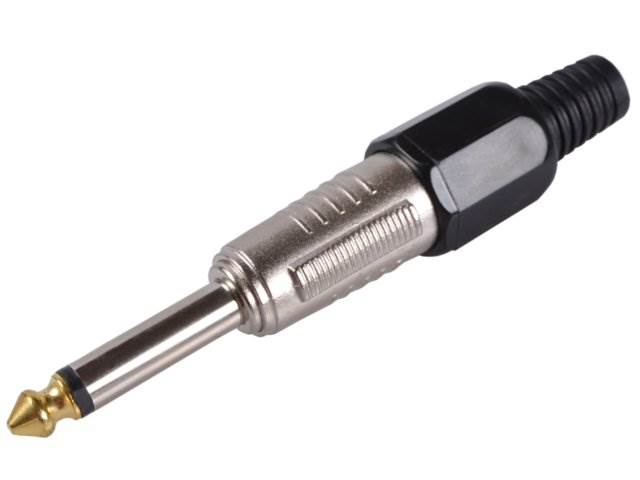 Wtyk Jack 6,3mm MONO gumowany / czarny