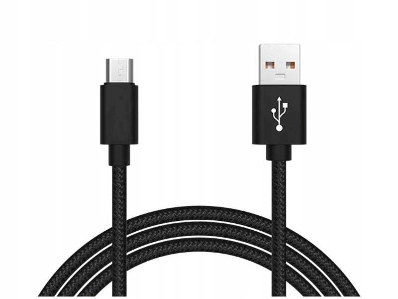 Kabel USB - micro USB plecionka - 1.5m czarny