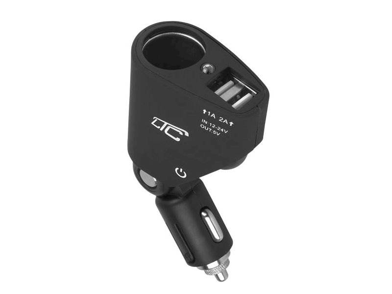 Rozgałęźnik zapalniczki samochodowej + 2xUSB 3,1A