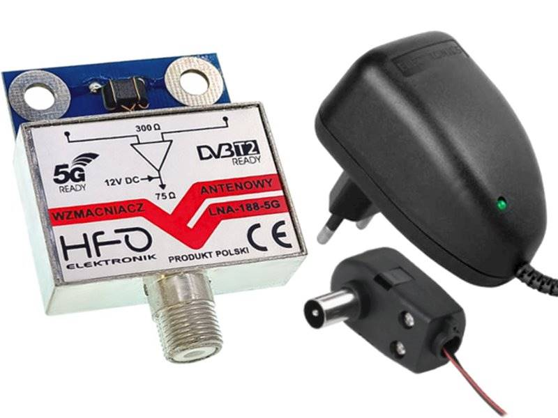Wzmacniacz LNA188-5G DVB-T2 + ZASILACZ zwykły