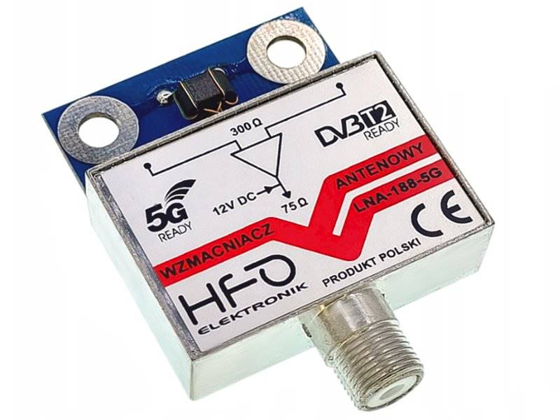 LNA188-5G + 30dB Wzmacniacz antenowy DVB-T2 + wt.F