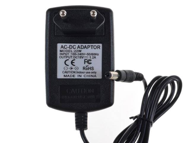 Zasilacz wtyczkowy 18V / 1.2A wtyk DC 2.1/5.5