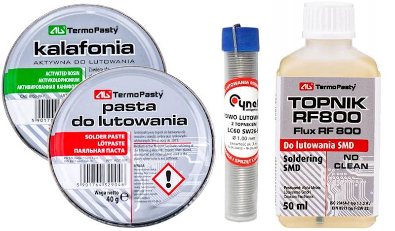 ZESTAW 2 do lutowania -cyna topnik kalafonia pasta
