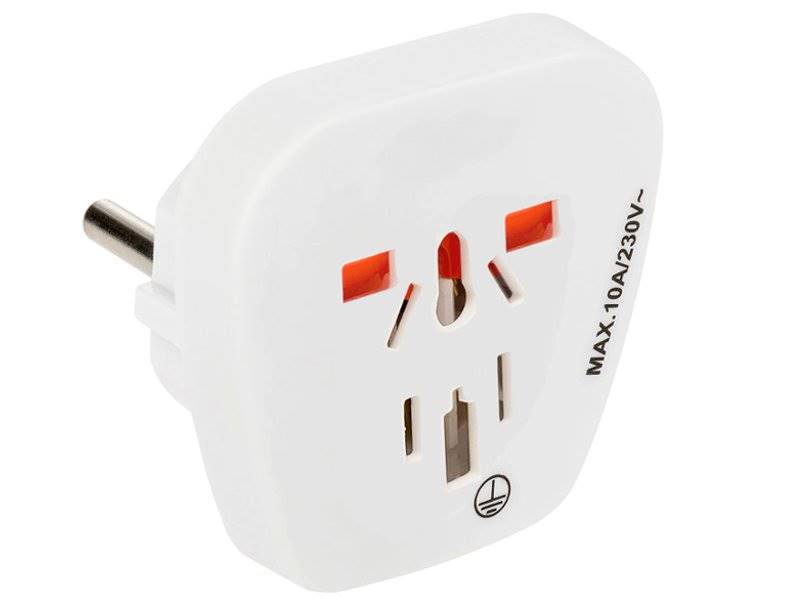 Adapter podróżny sieciowy POLSKA wt.- UK / USA gn.