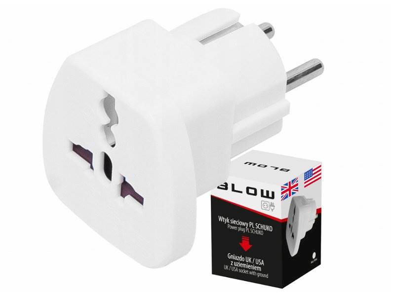 ADAPTER SIECIOWY PL - UK z uziemieniem BLOW