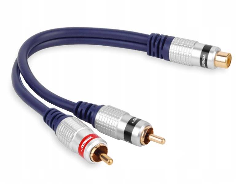 Adapter na kablu 2xRCA wtyk - 1xRCA gn. VITALCO