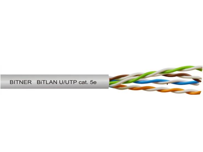 Przewód skrętka BITLAN U/ UTP Kat.5 Cu drut - 1m