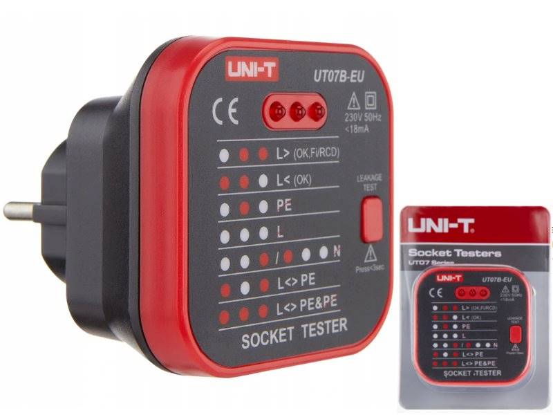 Miernik UNI-T UT07B wskaźnik sieci 230V z test RCD