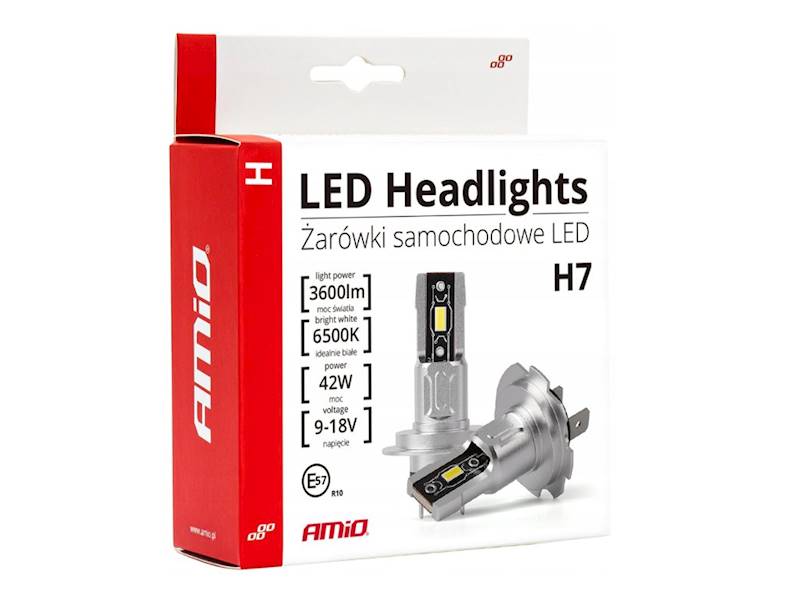 Żarówka LED samochodowa H7 mini 42W - 2szt. AMIO